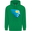 Curled Palau Flag Palauan Day Football Childrens Kids Hoodie Irish Green