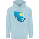 Curled Palau Flag Palauan Day Football Childrens Kids Hoodie Light Blue