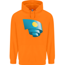 Curled Palau Flag Palauan Day Football Childrens Kids Hoodie Orange