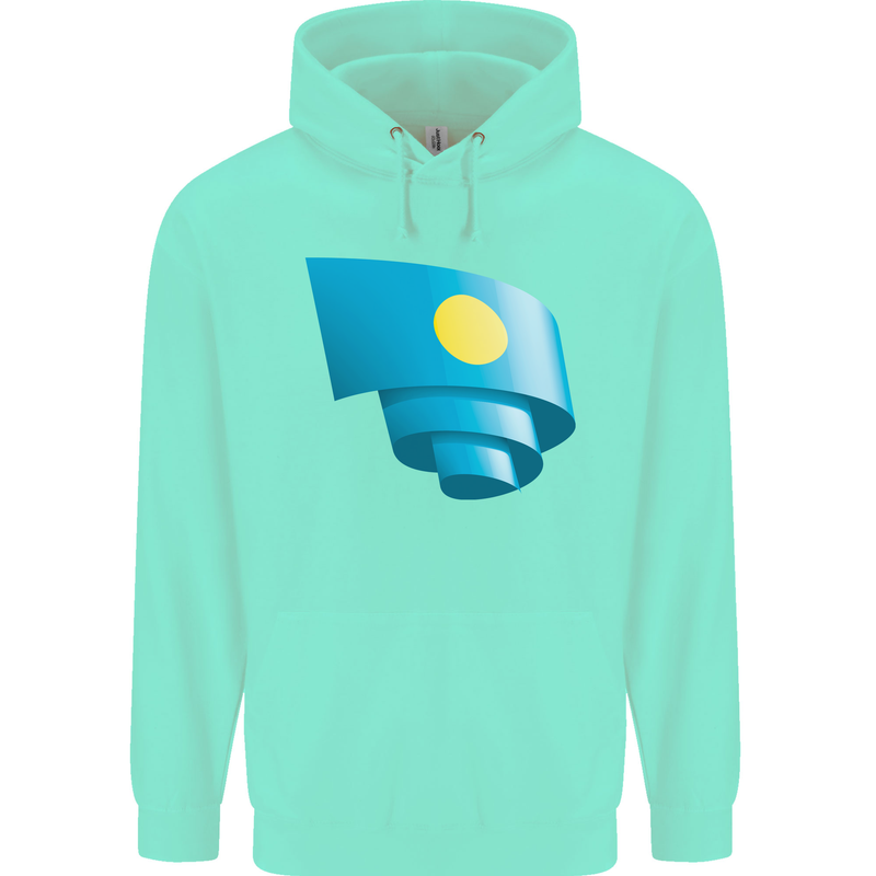 Curled Palau Flag Palauan Day Football Childrens Kids Hoodie Peppermint