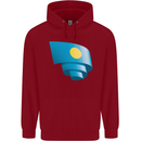 Curled Palau Flag Palauan Day Football Childrens Kids Hoodie Red