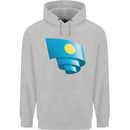 Curled Palau Flag Palauan Day Football Childrens Kids Hoodie Sports Grey