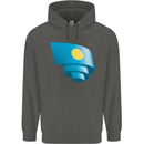 Curled Palau Flag Palauan Day Football Childrens Kids Hoodie Storm Grey