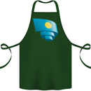 Curled Palau Flag Palauan Day Football Cotton Apron 100% Organic Forest Green