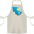 Curled Palau Flag Palauan Day Football Cotton Apron 100% Organic Natural