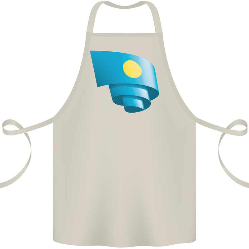 Curled Palau Flag Palauan Day Football Cotton Apron 100% Organic Natural