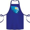 Curled Palau Flag Palauan Day Football Cotton Apron 100% Organic Royal Blue