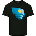Curled Palau Flag Palauan Day Football Kids T-Shirt Childrens Black