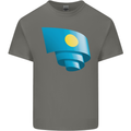 Curled Palau Flag Palauan Day Football Kids T-Shirt Childrens Charcoal