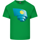 Curled Palau Flag Palauan Day Football Kids T-Shirt Childrens Irish Green