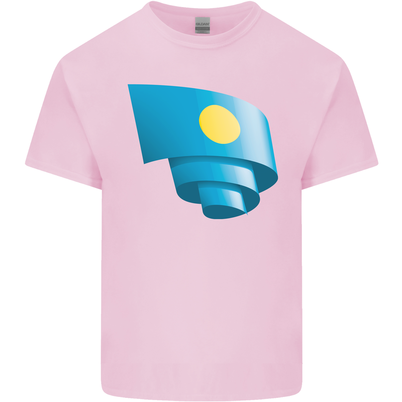 Curled Palau Flag Palauan Day Football Kids T-Shirt Childrens Light Pink