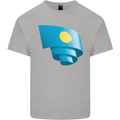 Curled Palau Flag Palauan Day Football Kids T-Shirt Childrens Sports Grey