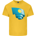 Curled Palau Flag Palauan Day Football Kids T-Shirt Childrens Yellow