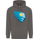Curled Palau Flag Palauan Day Football Mens 80% Cotton Hoodie Charcoal