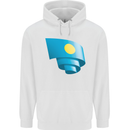 Curled Palau Flag Palauan Day Football Mens 80% Cotton Hoodie White