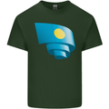 Curled Palau Flag Palauan Day Football Mens Cotton T-Shirt Tee Top Forest Green