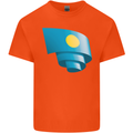 Curled Palau Flag Palauan Day Football Mens Cotton T-Shirt Tee Top Orange
