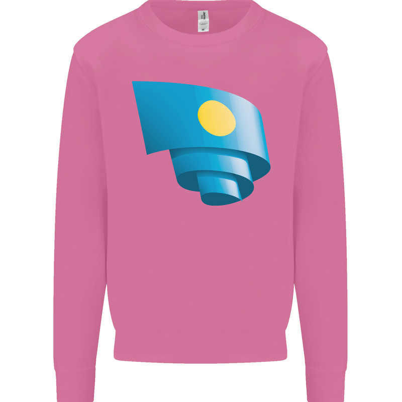 Curled Palau Flag Palauan Day Football Mens Sweatshirt Jumper Azalea