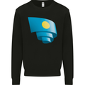 Curled Palau Flag Palauan Day Football Mens Sweatshirt Jumper Black