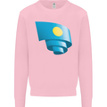 Curled Palau Flag Palauan Day Football Mens Sweatshirt Jumper Light Pink