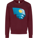 Curled Palau Flag Palauan Day Football Mens Sweatshirt Jumper Maroon