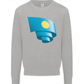 Curled Palau Flag Palauan Day Football Mens Sweatshirt Jumper Sports Grey