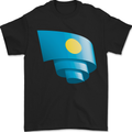 Curled Palau Flag Palauan Day Football Mens T-Shirt 100% Cotton Black