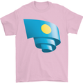 Curled Palau Flag Palauan Day Football Mens T-Shirt 100% Cotton Light Pink