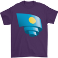 Curled Palau Flag Palauan Day Football Mens T-Shirt 100% Cotton Purple