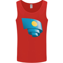 Curled Palau Flag Palauan Day Football Mens Vest Tank Top Red