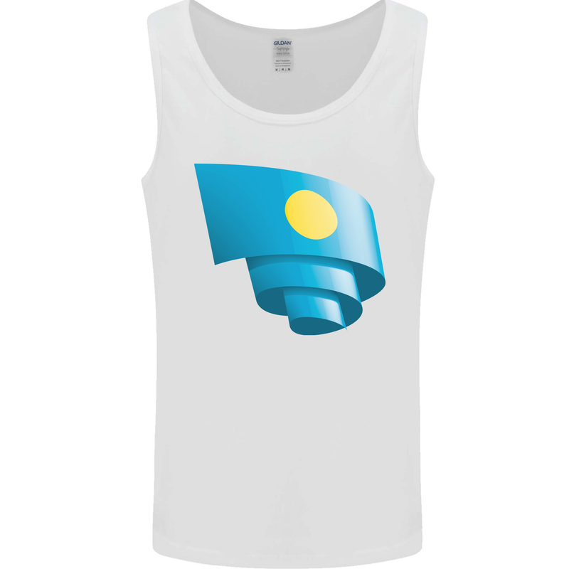 Curled Palau Flag Palauan Day Football Mens Vest Tank Top White