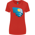 Curled Palau Flag Palauan Day Football Womens Wider Cut T-Shirt Red