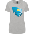 Curled Palau Flag Palauan Day Football Womens Wider Cut T-Shirt Sports Grey