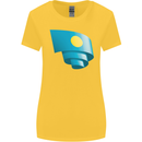 Curled Palau Flag Palauan Day Football Womens Wider Cut T-Shirt Yellow
