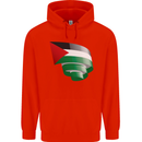 Curled Palestine Flag Palestinian Day Football Childrens Kids Hoodie Bright Red