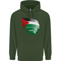 Curled Palestine Flag Palestinian Day Football Childrens Kids Hoodie Forest Green
