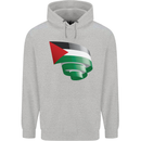 Curled Palestine Flag Palestinian Day Football Childrens Kids Hoodie Sports Grey