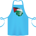 Curled Palestine Flag Palestinian Day Football Cotton Apron 100% Organic Turquoise