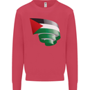 Curled Palestine Flag Palestinian Day Football Kids Sweatshirt Jumper Heliconia