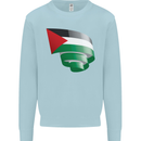 Curled Palestine Flag Palestinian Day Football Kids Sweatshirt Jumper Light Blue