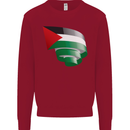 Curled Palestine Flag Palestinian Day Football Kids Sweatshirt Jumper Red