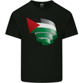 Curled Palestine Flag Palestinian Day Football Kids T-Shirt Childrens Black