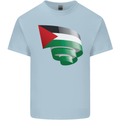 Curled Palestine Flag Palestinian Day Football Kids T-Shirt Childrens Light Blue
