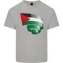 Curled Palestine Flag Palestinian Day Football Kids T-Shirt Childrens Sports Grey