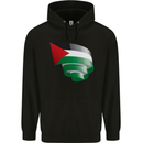 Curled Palestine Flag Palestinian Day Football Mens 80% Cotton Hoodie Black