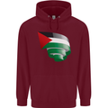 Curled Palestine Flag Palestinian Day Football Mens 80% Cotton Hoodie Maroon
