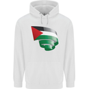 Curled Palestine Flag Palestinian Day Football Mens 80% Cotton Hoodie White