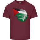 Curled Palestine Flag Palestinian Day Football Mens Cotton T-Shirt Tee Top Maroon