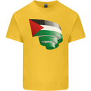 Curled Palestine Flag Palestinian Day Football Mens Cotton T-Shirt Tee Top Yellow