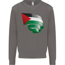 Curled Palestine Flag Palestinian Day Football Mens Sweatshirt Jumper Charcoal